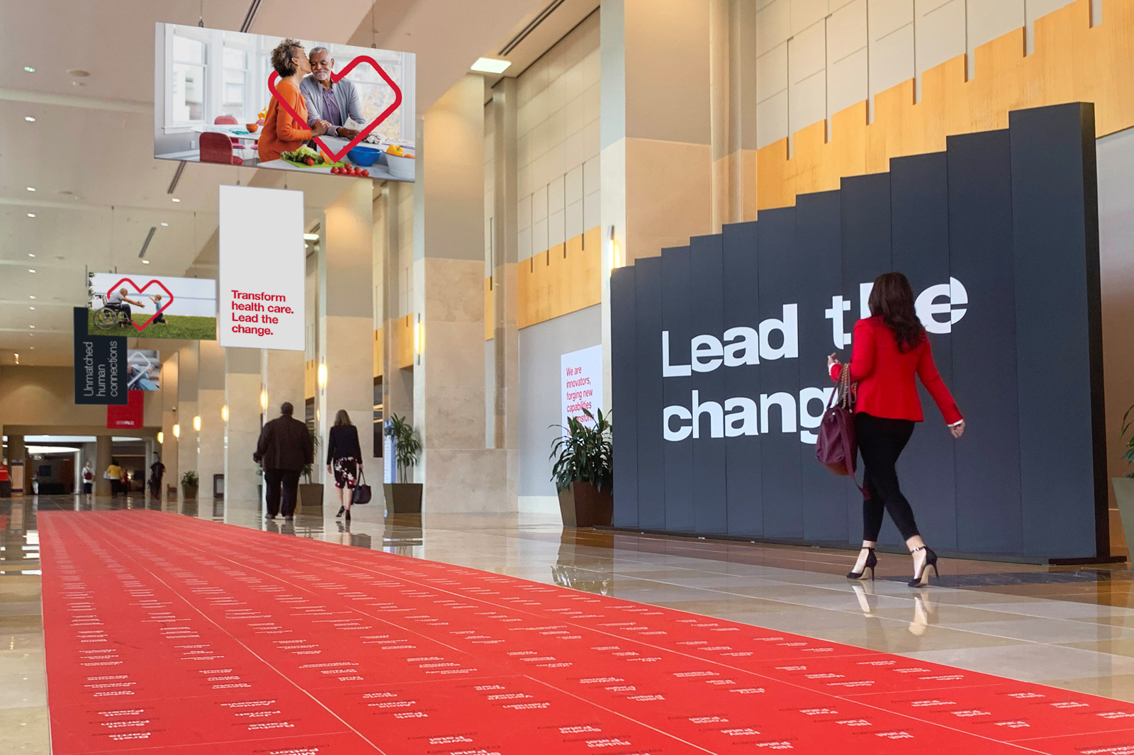 Main hall of the CVS Paragon Awards - Lead the Change banner.